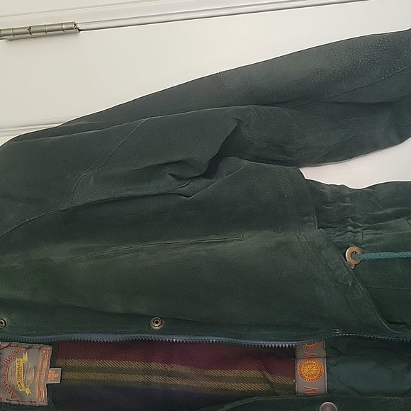 Wilsons Leather coat Adventure Bound grn lthr w/detachable hood Excellent condtn - Picture 6 of 16